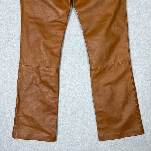Vintage Maxima Wilsons Leather Brown Straight Mid Rise Pants Size 6 - Picture 9 of 12
